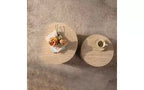 Ensemble de 2 tables basses gigognes rondes TUYOHW, table centrale en MDF écologique pour salon, table d'appoint moderne en bois, table d'appoint