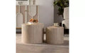 Ensemble de 2 tables basses gigognes rondes TUYOHW, table centrale en MDF écologique pour salon, table d'appoint moderne en bois, table d'appoint