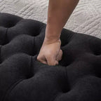 TUYOHW 65.7 Banc de Rangement Moderne avec Pieds en Bois Massif, Banc de Bout de Lit avec Accoudoir Roulé, Siège d'Entrée et Coffre à Jouets pour Salon, Chambre à Coucher