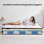 Matelas Hybride Twin XL 12 Pouces, Housse Respirante et Fraîche Certifiée Oeko-Tex, Mousse à Mémoire de Forme et Ressorts Ensachés Individuels, Soutien Ferme Moyen