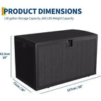 Acekool Coffre de rangement extérieur 492 L, grande malle de pont en résine aspect bois, organisateur de patio étanche pour jardin, pelouse et bord de piscine