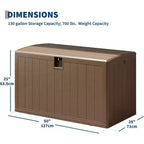 Acekool Coffre de rangement extérieur 492 L, grande malle de pont en résine aspect bois, organisateur de patio étanche pour jardin, pelouse et bord de piscine