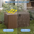 Acekool Coffre de rangement extérieur 492 L, grande malle de pont en résine aspect bois, organisateur de patio étanche pour jardin, pelouse et bord de piscine