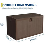 Acekool Coffre de rangement extérieur 492 L, grande malle de pont en résine aspect bois, organisateur de patio étanche pour jardin, pelouse et bord de piscine