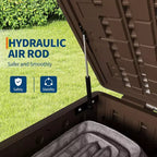 Acekool Coffre de rangement extérieur 492 L, grande malle de pont en résine aspect bois, organisateur de patio étanche pour jardin, pelouse et bord de piscine
