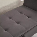 Banc de rangement en velours Okak 51,5 avec accoudoirs et pieds en bois, bout de lit avec assise rembourrée, pouf de rangement pour la maison