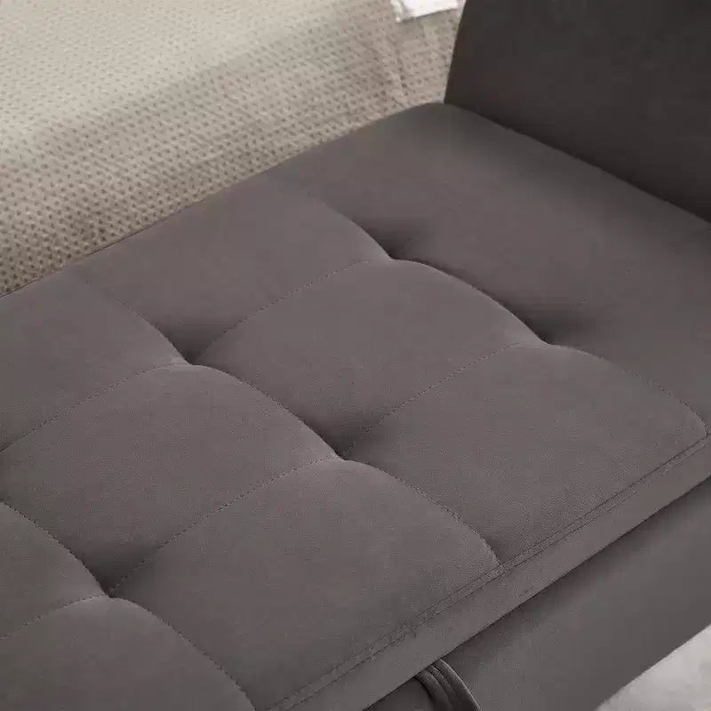 Banc de rangement en velours Okak 51,5 avec accoudoirs et pieds en bois, bout de lit avec assise rembourrée, pouf de rangement pour la maison