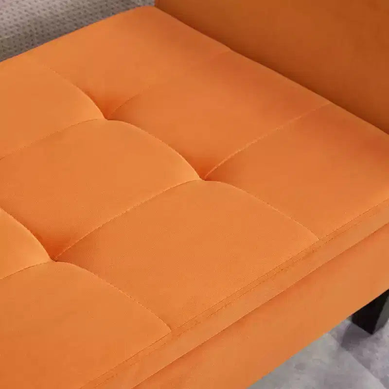 Banc de rangement en velours Okak 51,5 avec accoudoirs et pieds en bois, bout de lit avec assise rembourrée, pouf de rangement pour la maison