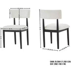 TUYOHW Lot de 2 chaises de salle à manger modernes en tissu bouclette, chaises de salle à manger rembourrées avec dossier incurvé et cadre en bois d'hévéa