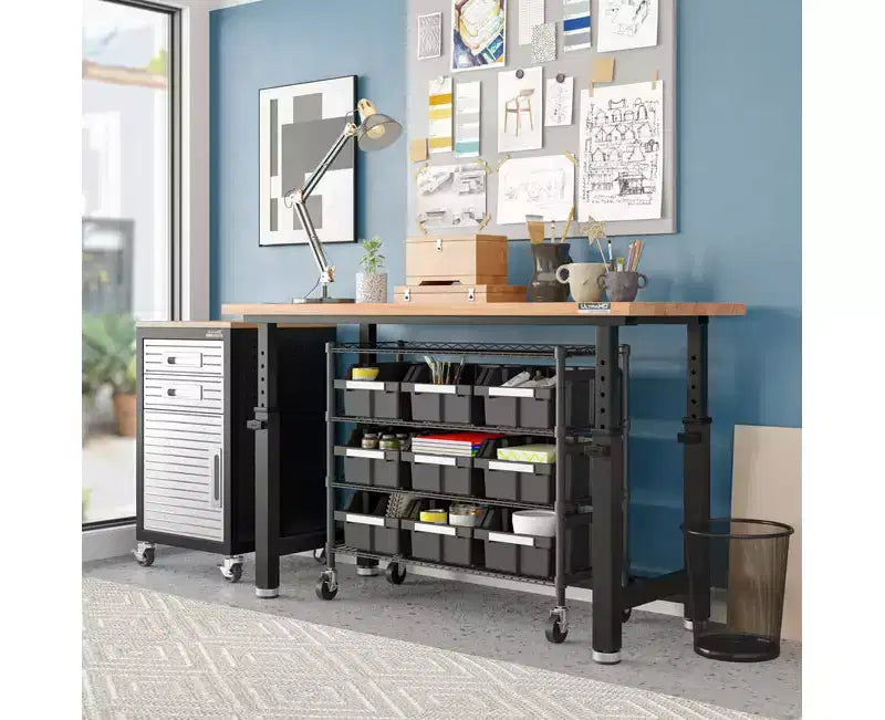 Étagère de rangement à 4 niveaux et 9 bacs Seville Classics, 36 po L x 14 po P x 31 po H