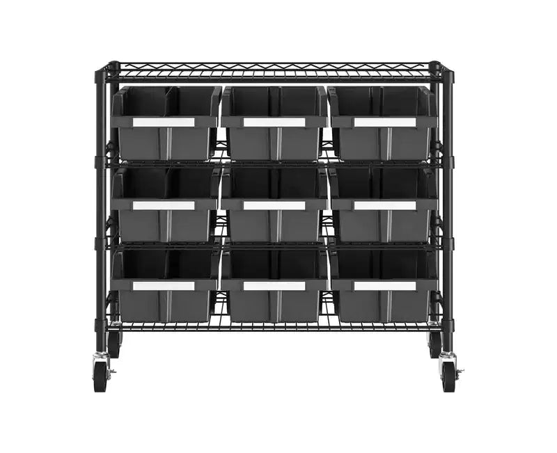 Étagère de rangement à 4 niveaux et 9 bacs Seville Classics, 36 po L x 14 po P x 31 po H