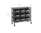 Étagère de rangement à 4 niveaux et 9 bacs Seville Classics, 36 po L x 14 po P x 31 po H