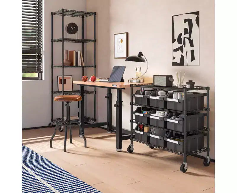 Étagère de rangement à 4 niveaux et 9 bacs Seville Classics, 36 po L x 14 po P x 31 po H