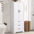 Meuble de rangement de salle de bain, meuble sur pied avec étagère réglable, 2 tiroirs et 2 portes pour salle de bain, bureau, cuisine, salon, chambre à coucher
