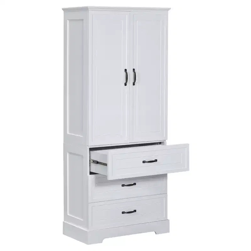 Meuble de rangement de salle de bain, meuble sur pied avec étagère réglable, 2 tiroirs et 2 portes pour salle de bain, bureau, cuisine, salon, chambre à coucher