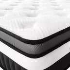 Matelas en promotion : Matelas hybride Queen 14 po dans une boîte, mousse à mémoire de forme au gel + ressorts ensachés, rafraîchissant, fermeté moyenne, soulagement de la pression, isolation des mouvements, CertiPUR-US