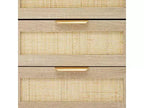 Table de chevet en rotin naturel, lot de 2, style bohème, 3 tiroirs, pour petits espaces/chambre à coucher