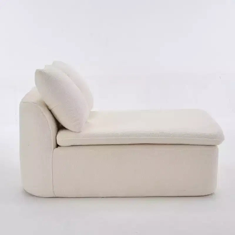 Canapé modulable incurvé moderne 133 avec pouf, Canapé sectionnel 3 places en chenille douce pour salon ou salle de séjour - Panipeachy