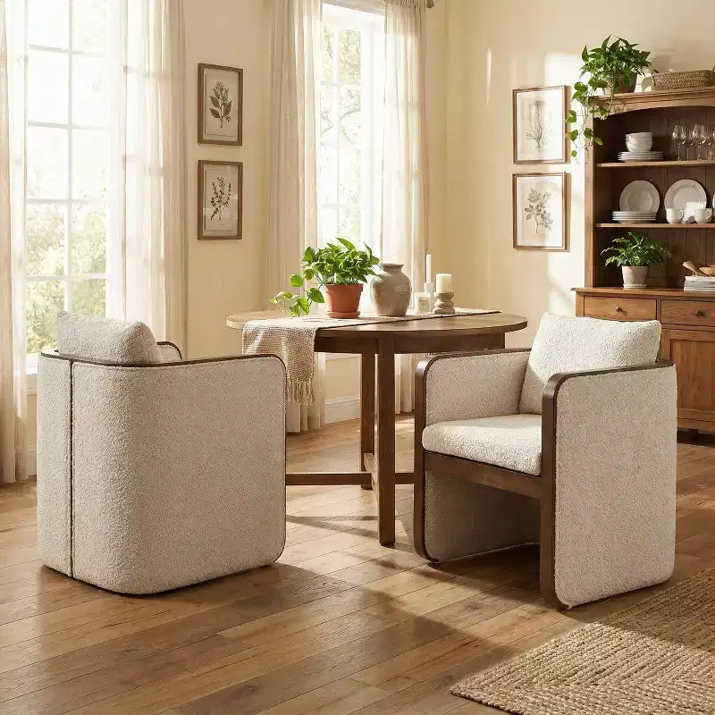 Christopher Knight Home Shan Chaises de salle à manger modernes rembourrées en bois d'hévéa (Lot de 2)