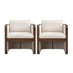 Christopher Knight Home Shan Chaises de salle à manger modernes rembourrées en bois d'hévéa (Lot de 2)