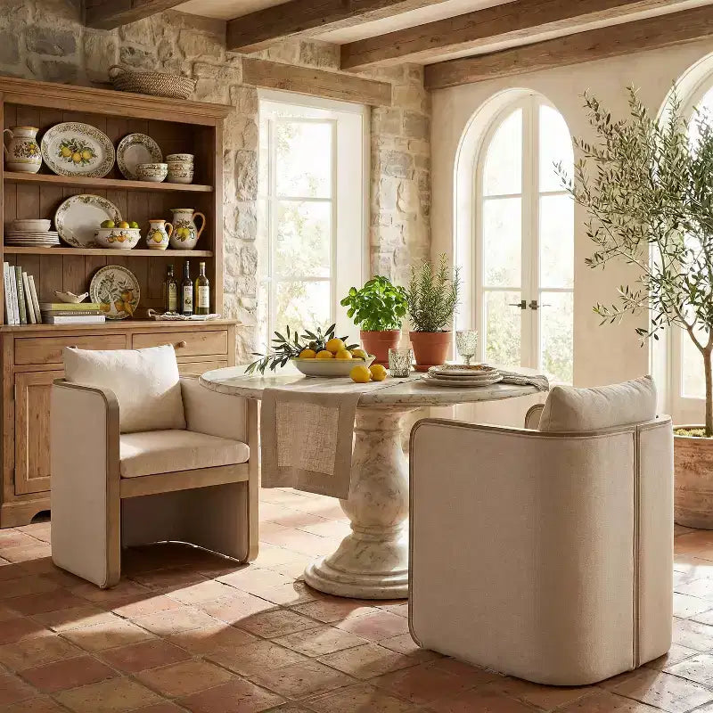 Christopher Knight Home Shan Chaises de salle à manger modernes rembourrées en bois d'hévéa (Lot de 2)