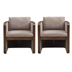 Christopher Knight Home Shan Chaises de salle à manger modernes rembourrées en bois d'hévéa (Lot de 2)