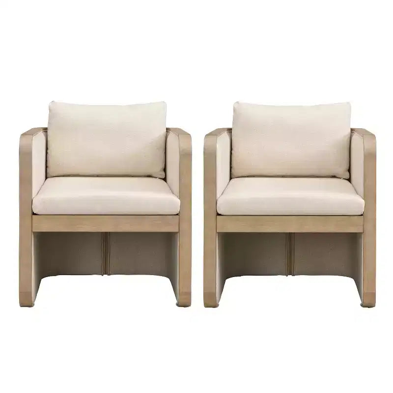 Christopher Knight Home Shan Chaises de salle à manger modernes rembourrées en bois d'hévéa (Lot de 2)