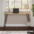 TUYOHW Bureau,Table d'étude moderne avec plateau en bois d'ingénierie durable,pieds en métal épingle,poste de travail compact pour petits espaces