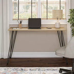 TUYOHW Bureau,Table d'étude moderne avec plateau en bois d'ingénierie durable,pieds en métal épingle,poste de travail compact pour petits espaces