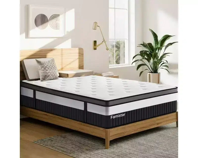 Liquidation matelas King - Matelas hybride 14 pouces en boîte, ressorts ensachés, fermeté moyenne, isolation des mouvements, certifié CertiPUR-US, sans fibre de verre