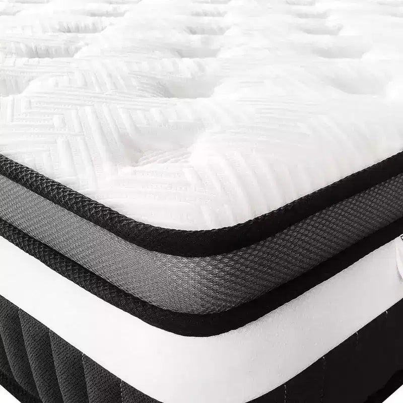 Liquidation matelas King - Matelas hybride 14 pouces en boîte, ressorts ensachés, fermeté moyenne, isolation des mouvements, certifié CertiPUR-US, sans fibre de verre