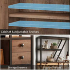 Meuble de Bar Multifonctionnel avec Porte-Verres, Étagère de Rangement Haute et Support pour Micro-Ondes de Cuisine pour Utilisation dans le Salon, la Salle à Manger ou la Cuisine