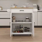 Chariot de cuisine roulant sumyeg avec étagères réglables, porte-serviettes et plateau en bois pour le rangement