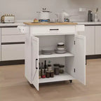 Chariot de cuisine roulant sumyeg avec étagères réglables, porte-serviettes et plateau en bois pour le rangement
