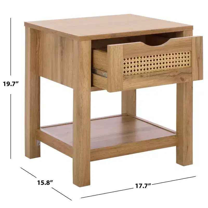 Table de chevet 1 tiroir Seeley - NST3106 - Chêne - Safavieh