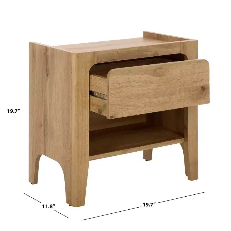 Table de chevet 1 tiroir Equit - NST3105 - Chêne - Safavieh