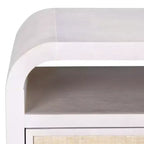 Table de chevet 1 étagère 1 tiroir Prisha - NST6611 - Blanc blanchi - Safavieh