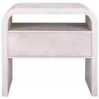 Table de chevet 1 étagère 1 tiroir Prisha - NST6611 - Blanc blanchi - Safavieh