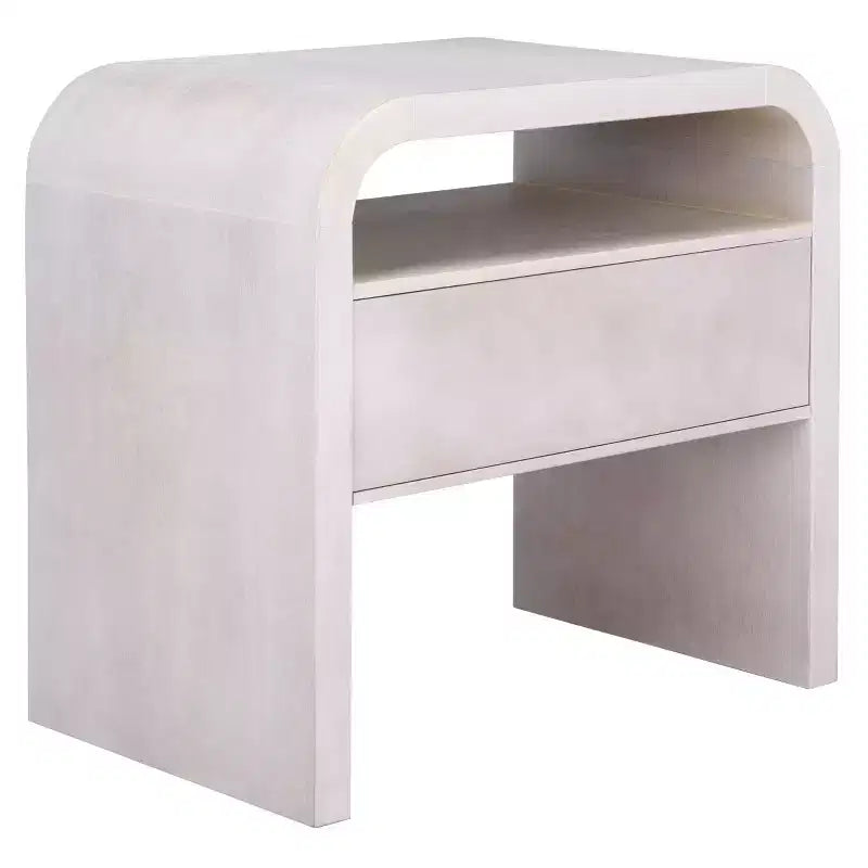 Table de chevet 1 étagère 1 tiroir Prisha - NST6611 - Blanc blanchi - Safavieh