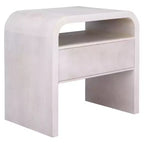 Table de chevet 1 étagère 1 tiroir Prisha - NST6611 - Blanc blanchi - Safavieh