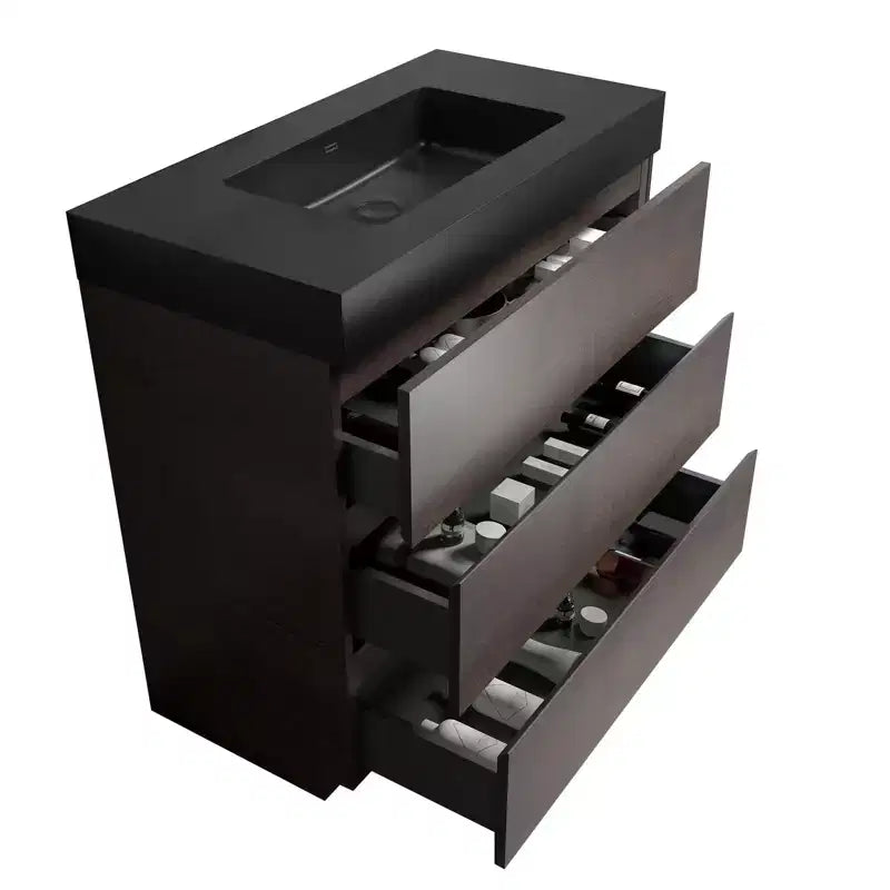 Meuble de salle de bain 36 pouces avec lavabo, meuble-lavabo autoportant avec évier, armoire de rangement avec tiroir pour salle de bain