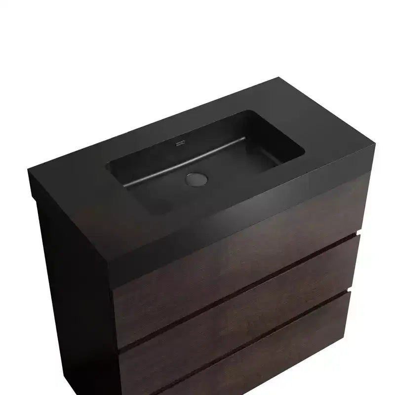 Meuble de salle de bain 36 pouces avec lavabo, meuble-lavabo autoportant avec évier, armoire de rangement avec tiroir pour salle de bain