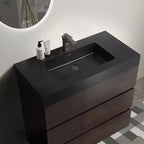 Meuble de salle de bain 36 pouces avec lavabo, meuble-lavabo autoportant avec évier, armoire de rangement avec tiroir pour salle de bain