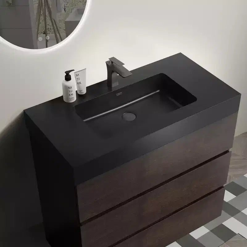 Meuble de salle de bain 36 pouces avec lavabo, meuble-lavabo autoportant avec évier, armoire de rangement avec tiroir pour salle de bain