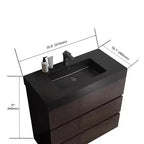 Meuble de salle de bain 36 pouces avec lavabo, meuble-lavabo autoportant avec évier, armoire de rangement avec tiroir pour salle de bain