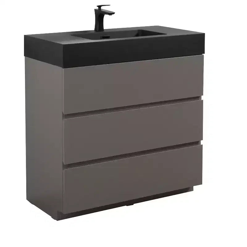 Meuble de salle de bain 36 pouces avec lavabo, meuble-lavabo autoportant avec évier, armoire de rangement avec tiroir pour salle de bain