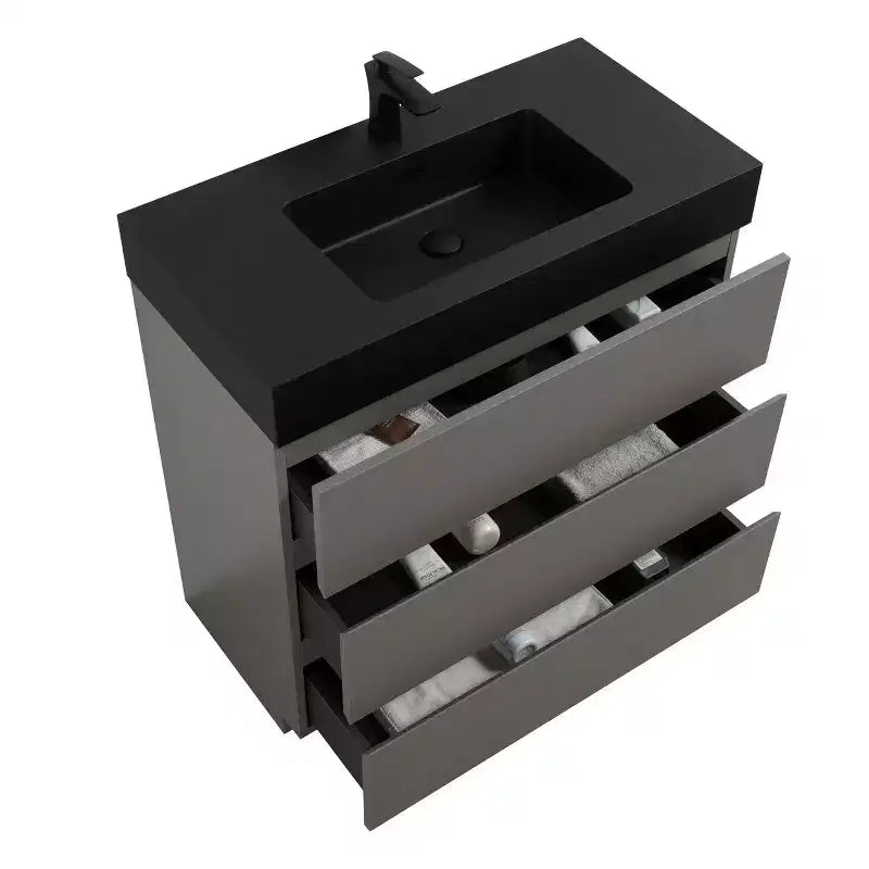 Meuble de salle de bain 36 pouces avec lavabo, meuble-lavabo autoportant avec évier, armoire de rangement avec tiroir pour salle de bain