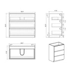 Meuble de salle de bain 36 pouces avec lavabo, meuble-lavabo autoportant avec évier, armoire de rangement avec tiroir pour salle de bain
