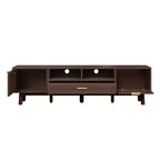 Meuble TV moderne JVNOXK pour téléviseurs 75 pouces, meuble TV avec porte à fermeture douce et porte abattante, consoles TV modernes pour salon