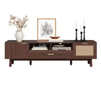 Meuble TV moderne JVNOXK pour téléviseurs 75 pouces, meuble TV avec porte à fermeture douce et porte abattante, consoles TV modernes pour salon